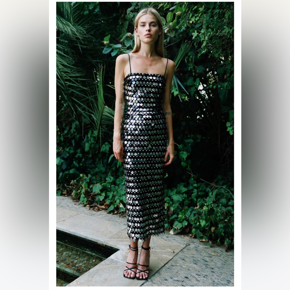 NEW ARRIVALS Phoenix Sequined Maxi Dress FR 36